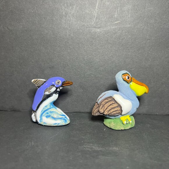 VTG Lot of 2 Peruvian Mini Clay Coastal Camil Dolphin & Leps Pelican Figurines - Picture 3 of 7